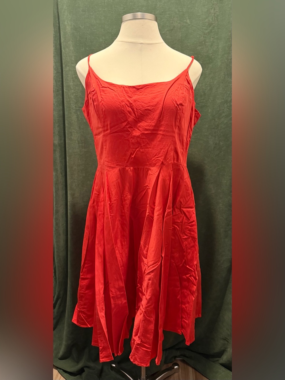 Tailor & Twirl Red Spaghetti Strap Fit & Flare Dress